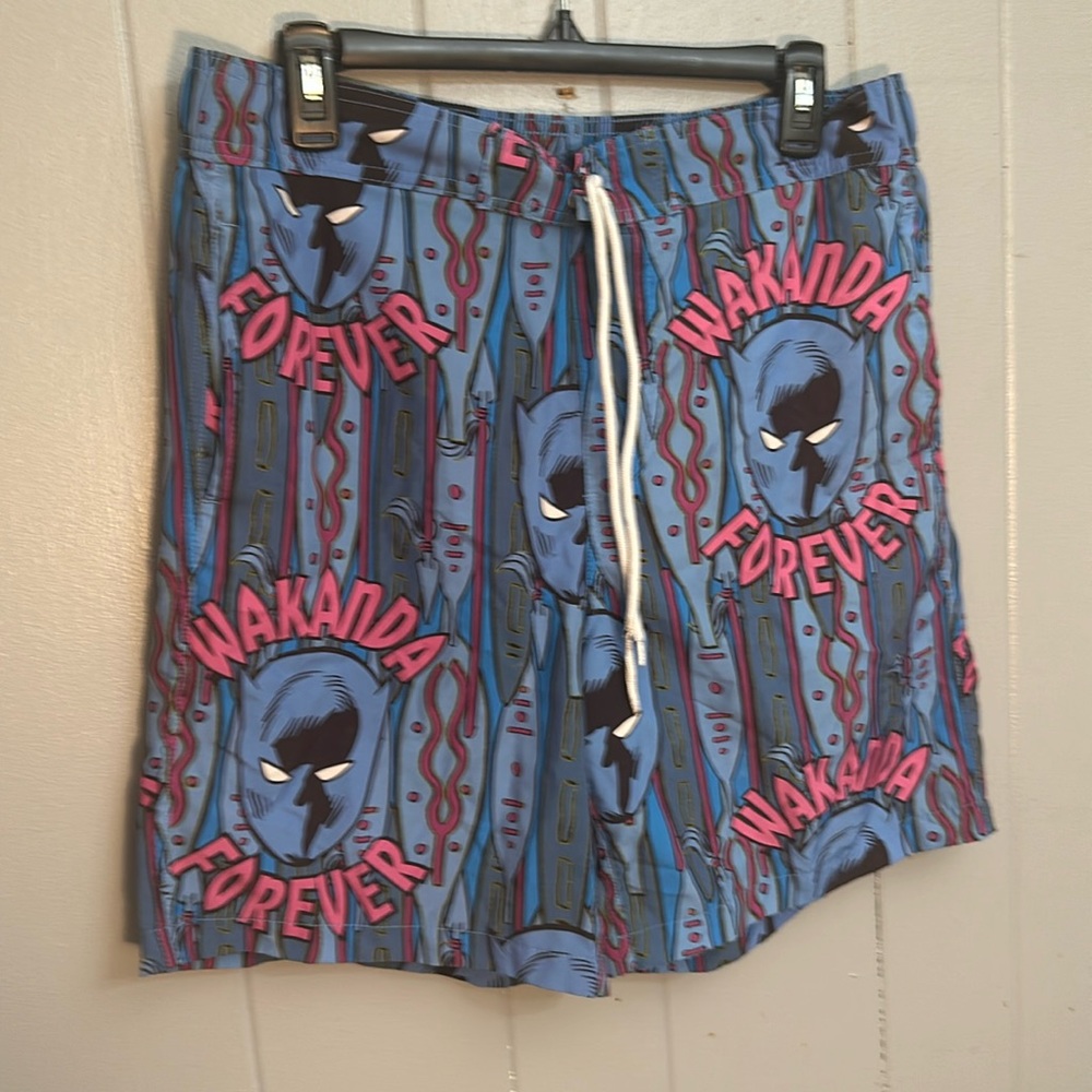 Marvel Black Panther Wakanda Forever Men's Board Shorts Trunks Sz xl 36/38